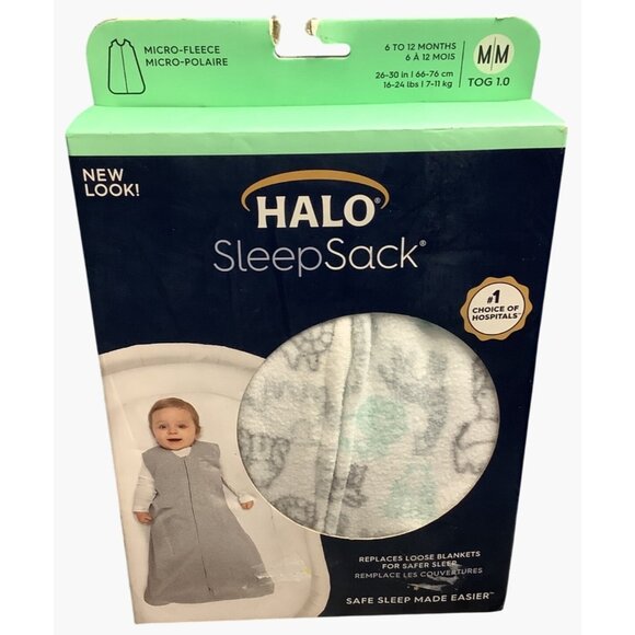 Halo SleepSack Wearable Blanket Micro-Fleece TOG 1.0 6-12M 16-24lb Animal Action - Picture 2 of 4